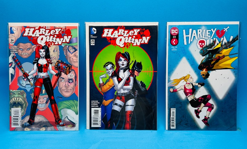 Photo 1 of 026178…3 Harley Quinn comics in plastic sleeves 