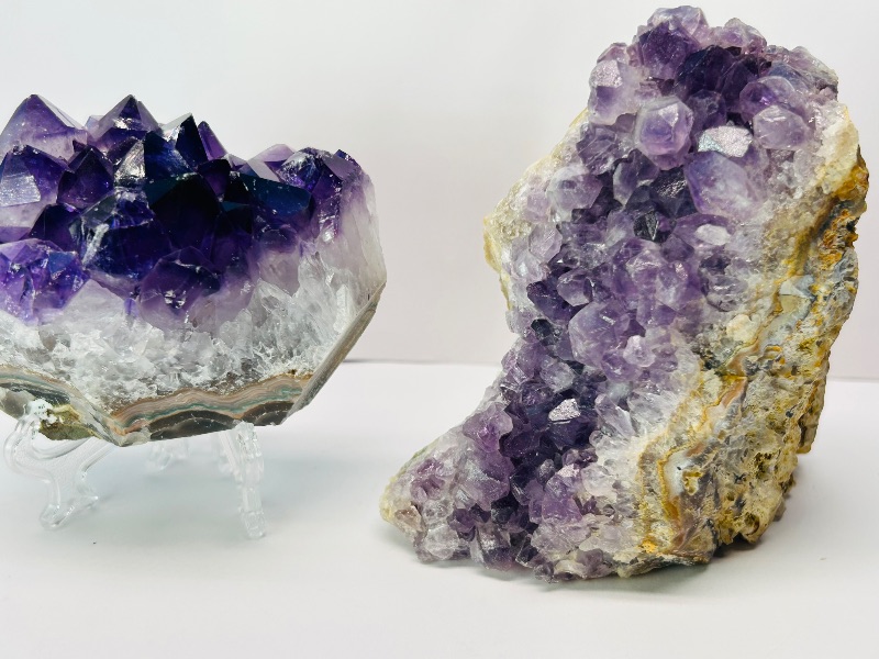 Photo 1 of ‘026193…2 amethyst crystal rocks - one on stand