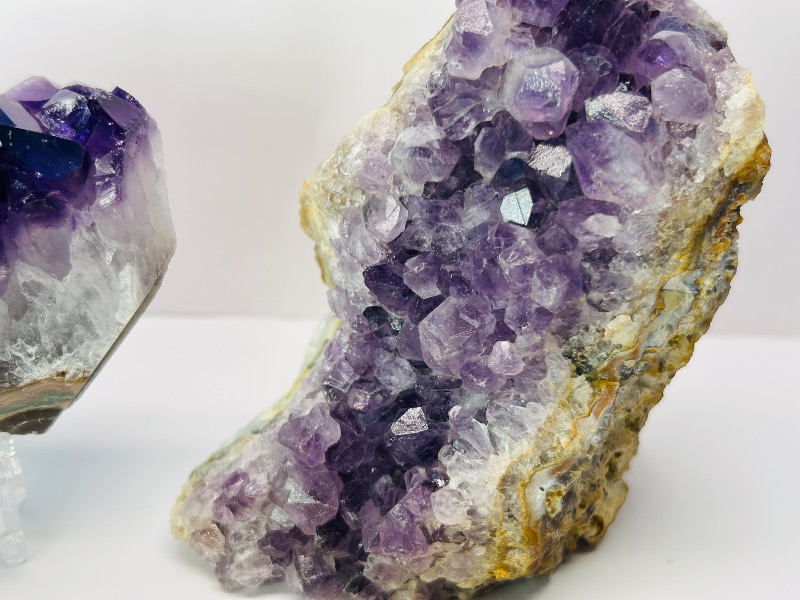 Photo 1 of ‘026193…2 amethyst crystal rocks - one on stand