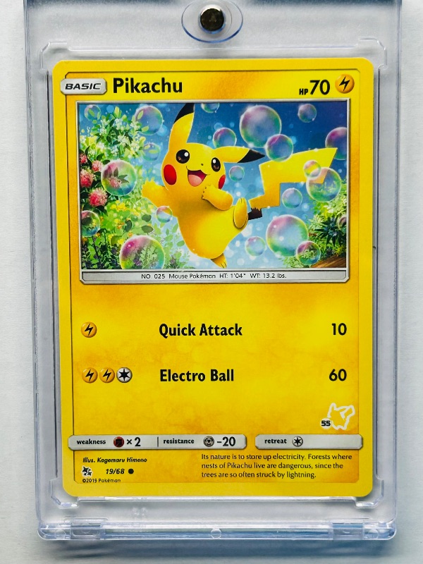 Photo 1 of 026231…Pikachu Pokemon card in hard plastic case 