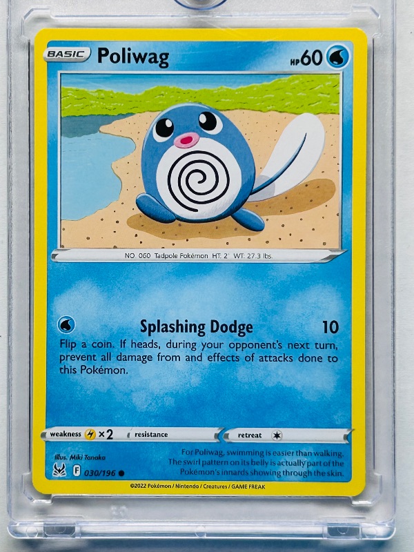 Photo 1 of 026235…Poliwag Pokemon card in hard plastic case