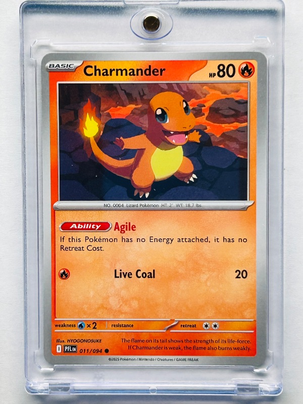 Photo 1 of 026237…Charmander Pokemon card in hard plastic case 