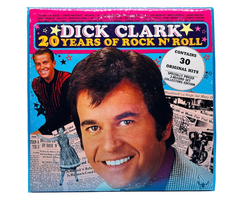 Photo 1 of 026335…Dick Clark 2-record set  33 RPM records in plastic sleeve- records and cover in great condition for age 