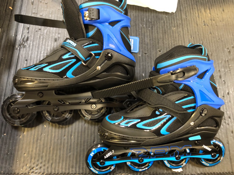 Photo 1 of 2PM SPORTS Vinal Girls Adjustable Flashing Inline Skates, All Wheels Light Up, Fun Illuminating Skates for Kids Men Adult Women and Boys
