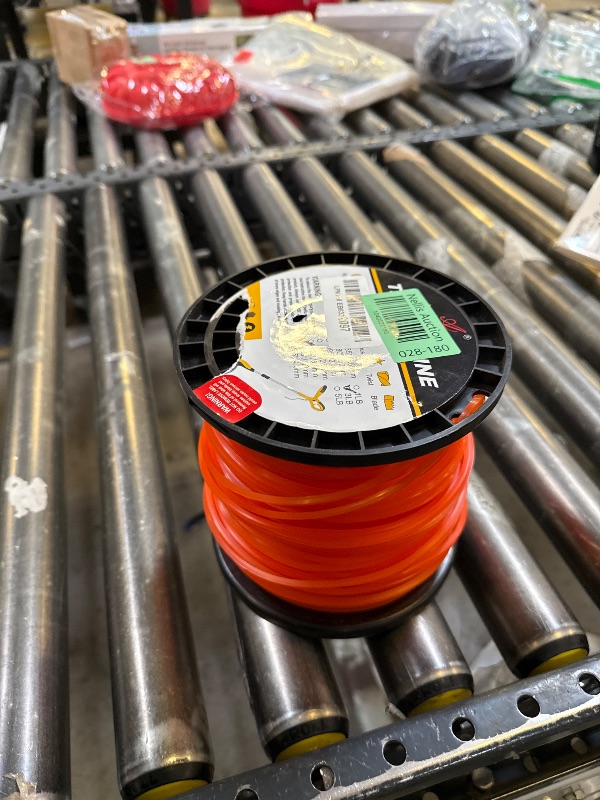 Photo 1 of A ANLEOLIFE 3-Pound Commercial Square .130-Inch-by-420-ft String Trimmer Line in Spool,with Bonus Line Cutter, Orange