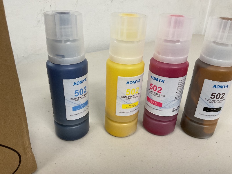 Photo 1 of AYMSous Sublimation Ink for Epson Ecotank Supertank Inkjet Printer ET-2400 ET-2720 ET-2760 ET-2850 ET-2830 ET-3760 ET-4700 ET-4800 ET-7720 ET-15000 Transfer on T-Shirt, Mug, Phone case, Pillows etc