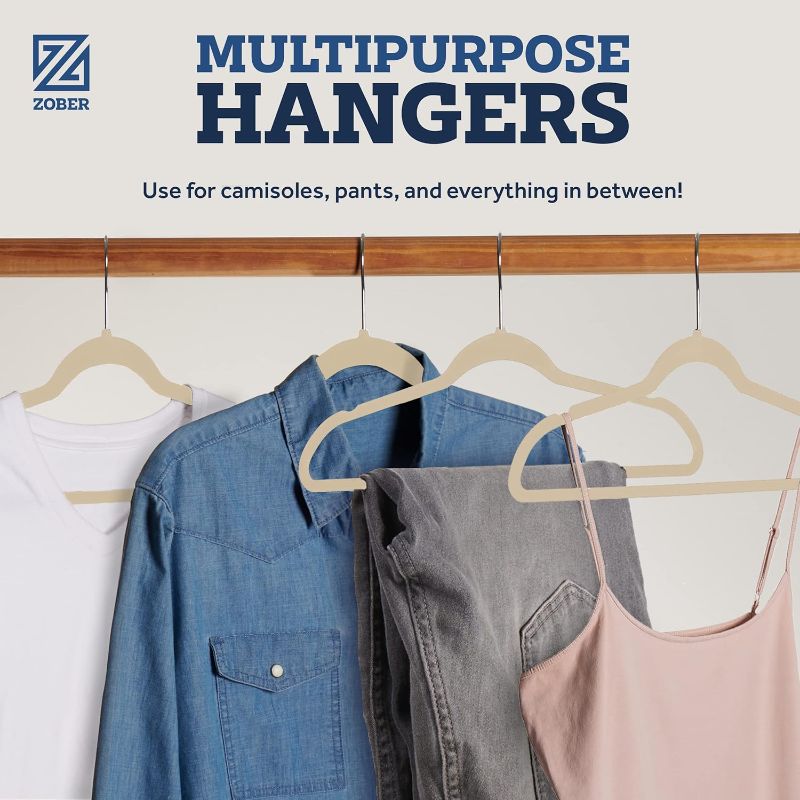 Photo 1 of - Ivory for Coats, Pants & Dress Clothes - Non Slip w/ 360 Degree Swivel, Holds up to 10 lbs - Strong Felt Hangers for Clothing