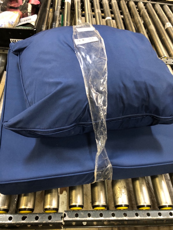 Photo 1 of Comcaver Outdoor Chair Cushions 22x22 Inch, Waterproof Fade Resistant Deep Seat and Backrest Cushion Set for Patio Furniture, Navy, 1 Set