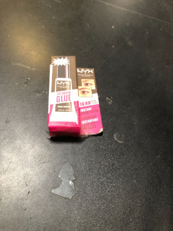 Photo 1 of NYX PROFESSIONAL MAKEUP The Brow Glue, Extreme Hold Tinted Eyebrow Gel - Dark Brown