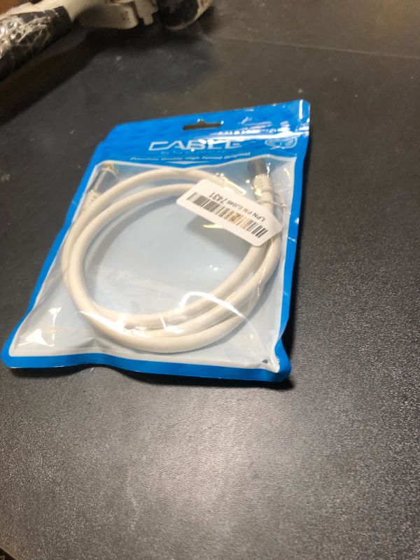 Photo 1 of GOSYSONG White RG6 Coaxial Cable 3ft Super Speed Internet, Broadband and Digital TV Aerial, Satellite RG6 Coax Extension Cable