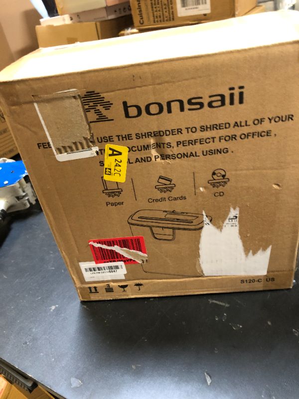 Photo 1 of Bonsaii Paper Shredder for Home Use, 8-Sheet StripCut Home Office Shredder, CD/Credit Card Shredder Machine with Overheat Protection, 3.4 Gallons Wastebasket