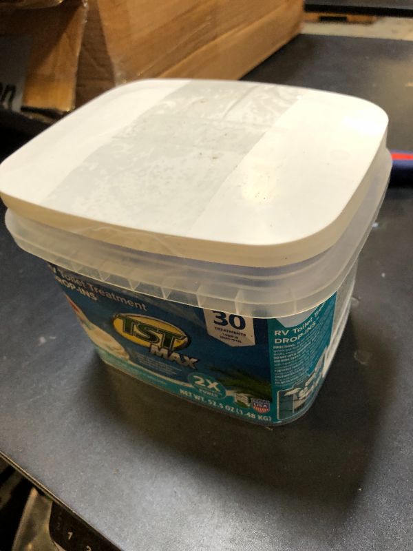 Photo 1 of Camco TST MAX RV Toilet Treatment Drop-INs - Control Unwanted Odors and Break Down Waste and Tissue - Septic Tank Safe - Ocean Breeze Scent - 30-pack (41615)