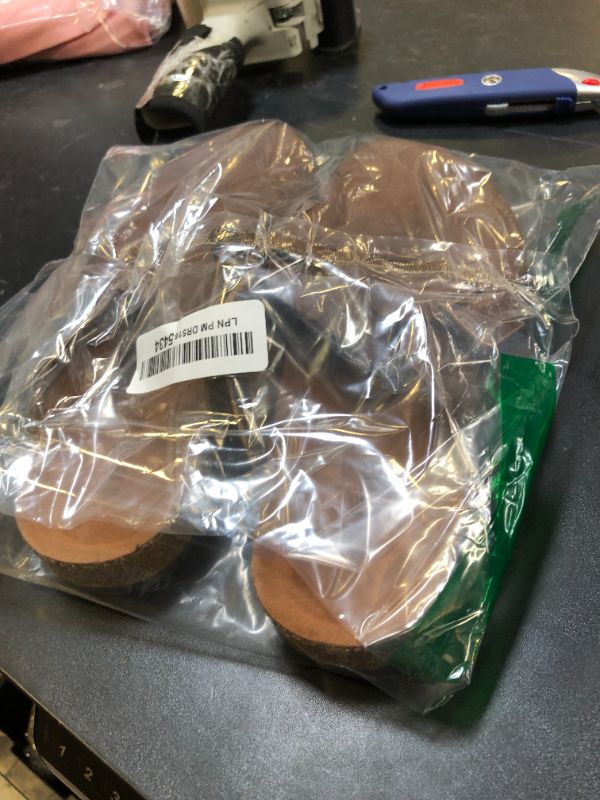 Photo 1 of Cork Clogs for Womens PU Leather Mules Mens Slip-on Mules Antislip Soft Footbed Sandals with Arch Support Potato Shoes,Dark Brown,US 8.5 Women/7 Men=EU 40