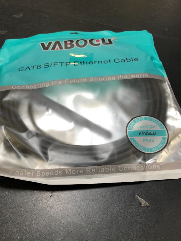 Photo 1 of Cat 8 Ethernet Cable, 15ft Heavy Duty High Speed Internet Network Cable, Professional LAN Cable, 26AWG, 2000Mhz 40Gbps with Gold Plated RJ45 Connector, Shielded in Wall, Indoor&Outdoor, Black