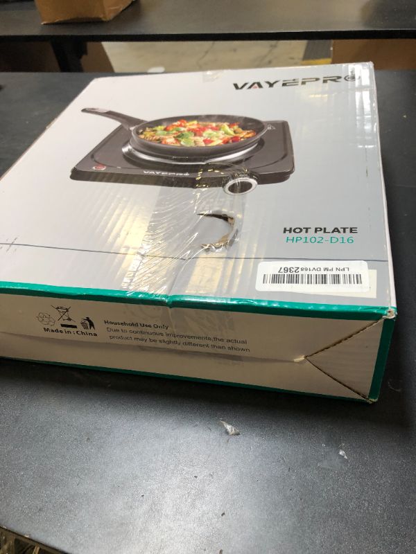 Photo 1 of Vayepro Hot Plate, 1500W Portable Electric Stove, Single Electirc Cooktop,Portable Burner for Cooking, Cooktop for Dorm Office Home Camp, UL Listed,Compatible with All Cookware