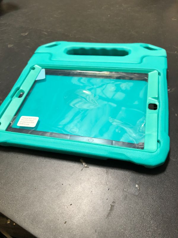 Photo 1 of SUPLIK Kids Case for iPad 5th/6th Generation (9.7 inch, 2017/2018), iPad Air 1 & Air 2 & Pro 9.7 Case with Screen Protector, Durable Shockproof Protective Cover with Handle Stand, Cyan