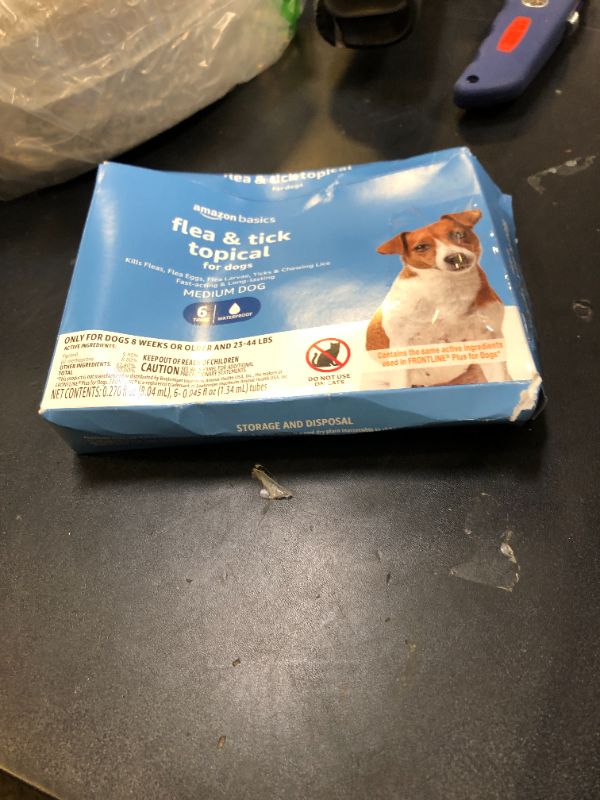 Photo 1 of Amazon Basics Flea and Tick Topical Treatment for Medium Dogs (23-44 pounds), 6 Count (Previously Solimo)