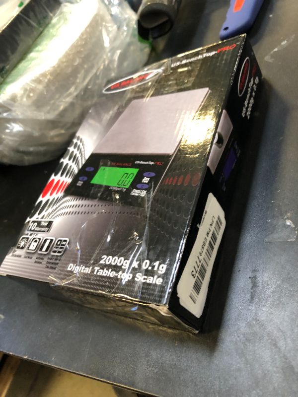 Photo 1 of US BALANCE Backlit LCD Display Table Scale, 2000 x 0.1gm, Black
