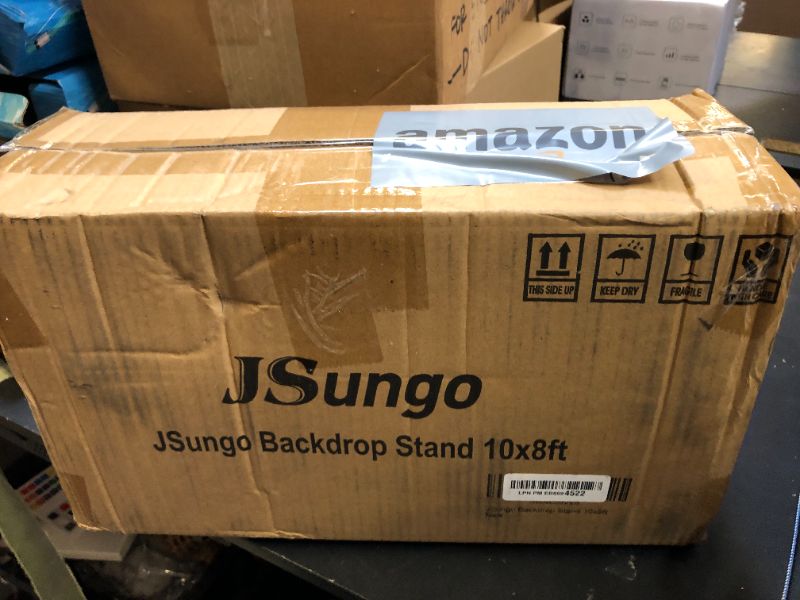 Photo 1 of JSungo 10x8.5 FT Backdrop Stand for Parties, Adjustable Photo Backdrop Stand Kit with Carrying Bag, Portable Background Stand Backdrop for Wedding, Photoshoot, and Photo Studio