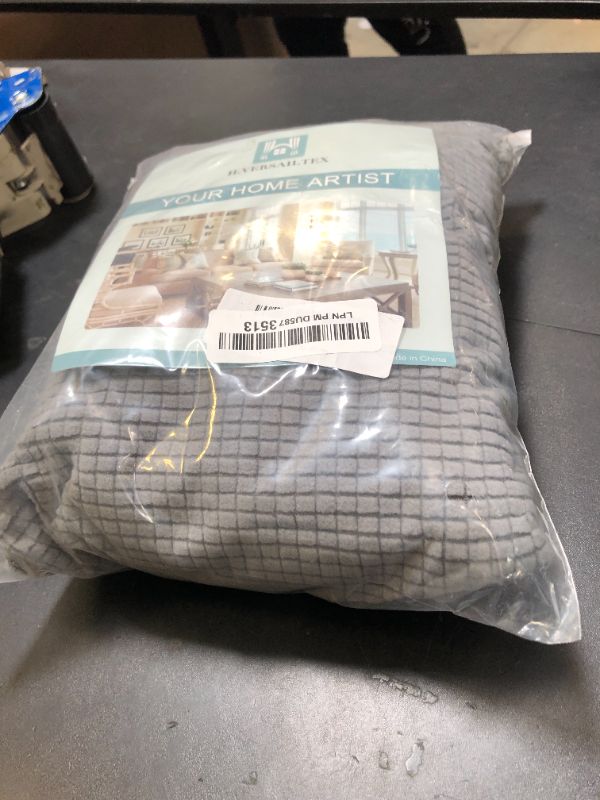 Photo 1 of H.VERSAILTEX Super Stretch Individual Seat Cushion Covers Sofa Couch Slipcover Sets Thick Jacquard Textured Twill Fabric (2 Piece Medium Covers, Grey)