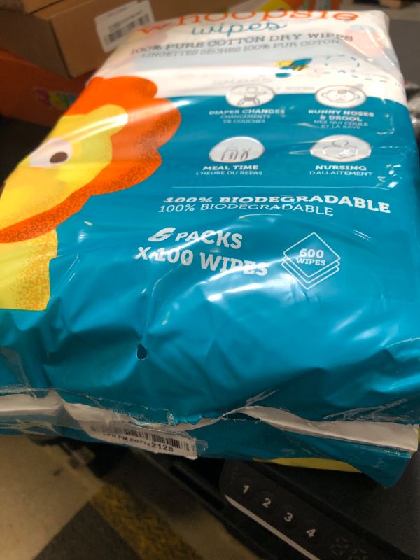Photo 1 of 100% Pure Cotton Dry Wipes | 600 Count | Use Wet or Dry | Soft & Sensitive | Hypoallergenic | Extra Strong & Absorbent | Perfect for Diaper Changes, Runny Noses, Drool, Meal Time & Nursing