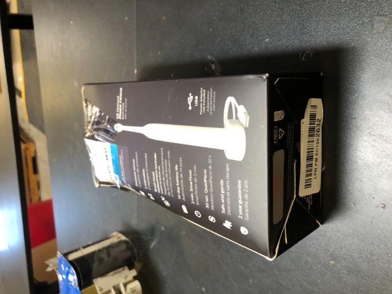 Photo 1 of Philips Sonicare 4100 Rechargeable Electric Toothbrush, with Pressure Sensor, 2 Intensity Settings, SmarTimer and QuadPacer, 14-Day Battery Life, White, Model HX3681/23