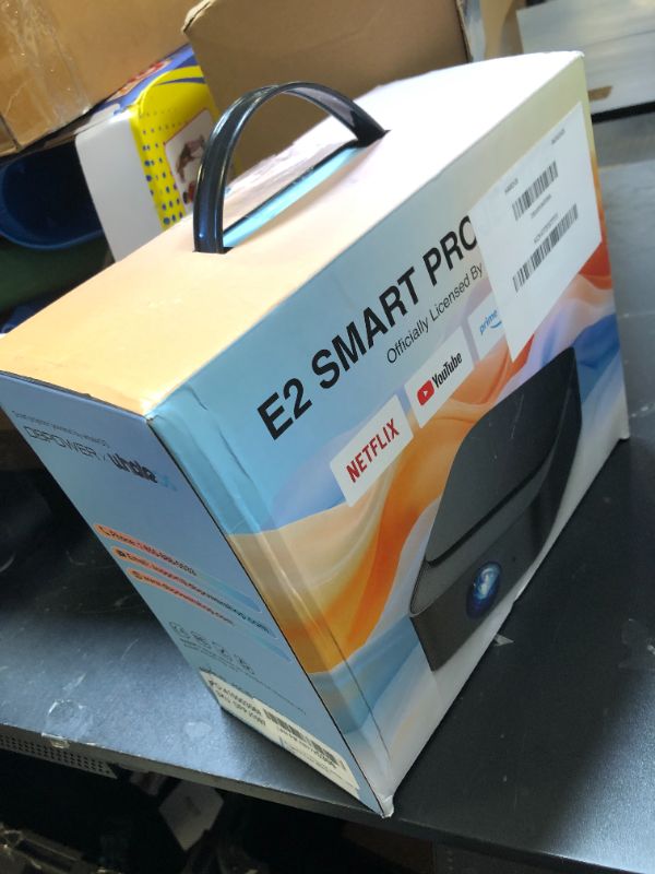 Photo 1 of [2025 Netflix-Official | 386+ Built-in Apps] DBPOWER E2 Smart Projector with WiFi and Bluetooth, Mini Projector 4K Support with Netflix, Youtube, Disney+, Hulu, Max, Crunchyroll w Portable Case