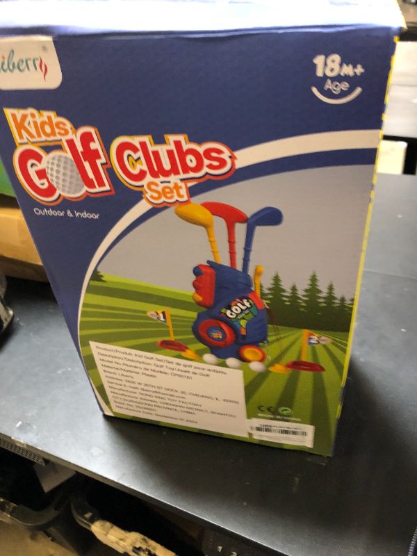 Photo 1 of Liberry Toddler Golf Set with Putting Mat for 2 3 4 5 Years Old Boys Girls, Upgraded Kids Golf Cart with Unique Shoulder Strap Design, Indoor and Outdoor Golf Toys