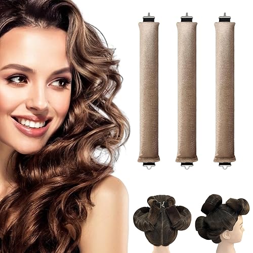 Photo 1 of BLINKEEN Velvet Heatless Curlingrods, No Heat Curls for Long Hair, Soft Sleep-in Hair Roller (Black, 3 Count)