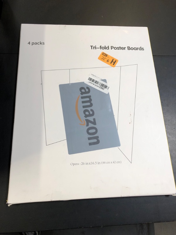 Photo 1 of Rsgift 4 Pcs 26x16.5 inches Medium Trifold Poster Boards with Double Sided Tapes and Cardboard, Corrugated Display Boards, Professional Presentation Boards for School Project, Exhibitions