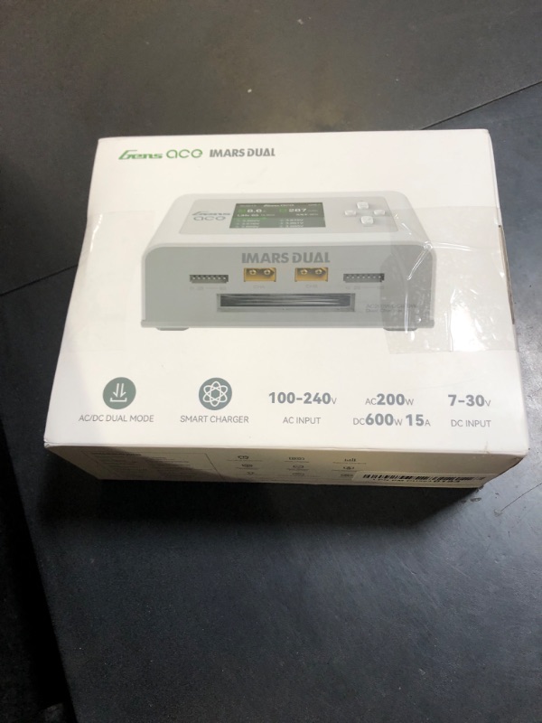 Photo 1 of Gens Ace Lipo Battery Charger Imars Dual Smart Lipo Charger 15A AC 200W DC 600W RC Charger?White?