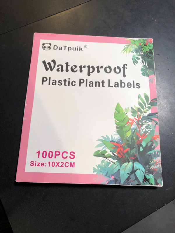Photo 1 of DaTpuik 100 PCS White Plastic Plant Tags Thick Gardens Labels T-Type Nursery Markers Re-Usable