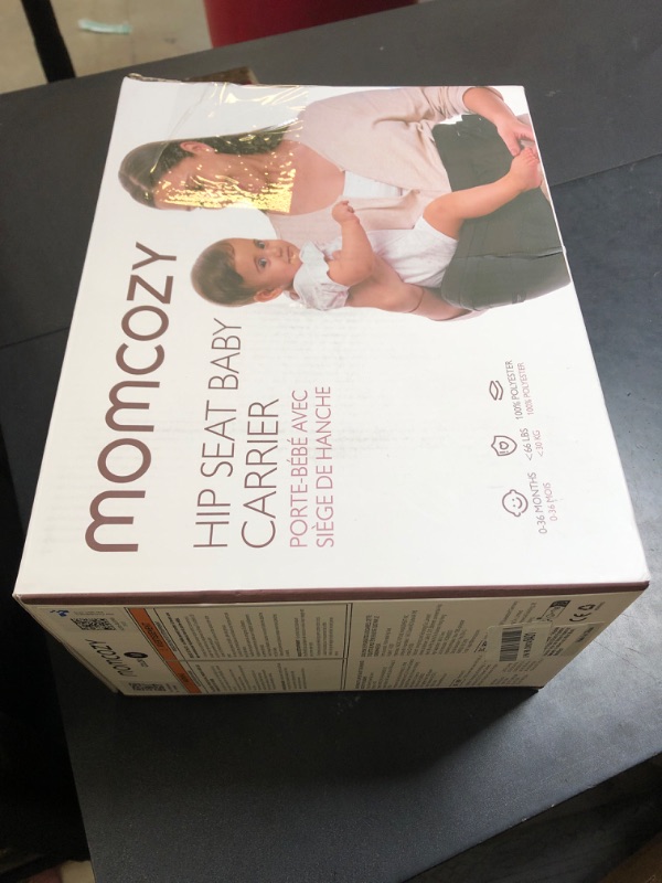 Photo 1 of Momcozy Hip Seat Baby Carrier - Adjustable Waistband with Original 3D Belly Protector, Ergonomic Carrier with Various Pockets for Newborns & Toddlers up to 45lbs (Black, Medium)