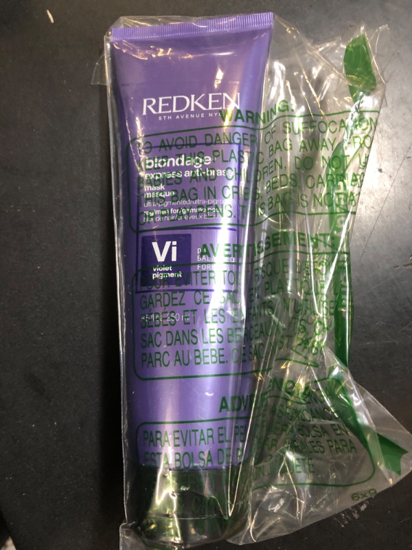 Photo 1 of Redken Blondage Express Anti-Brass Mask For Blonde & Highlighted Hair - Ultra-Pigmented Purple Mask For Blonde Hair