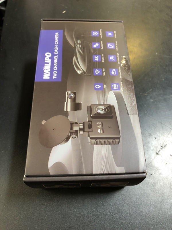Photo 1 of Dash Cam Front and Rear: 4K+2.5K Dual Channel Dash Cam-5GHz WiFi, GPS Dash Camera for Cars with 64GB Card, 2.0" IPS Screen, App Control,G-Sensor,Loop Recording,170°Wide Angle,Night Vision,Parking Mode