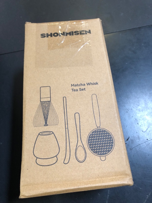Photo 1 of SHONMISEN Bamboo Matcha Whisk Set -Matcha Whisk (Chasen),Whisk Holder(White),Sifter,Tea Scoop and Tea Spoon