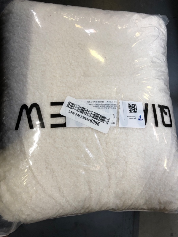 Photo 1 of OHSIO Couch Cushion Covers for Sectional Sofa, Stretch Soft Sofa Slipcovers Washable Wear-Resistant Universal Furniture Protector with Elastic Bottom (2 Seaters Covers + 1 Chaise Cover, Ivory)
