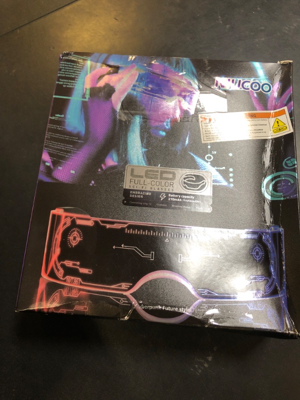 Photo 1 of NIUCOO Cool Cyberpunk LED Rave Glasses: Futuristic Light-Up Visor Goggles and Space Sunglasses, Perfect for Space Costume and Futuristic Gadgets (Honeycomb+Galaxy 2pcs)