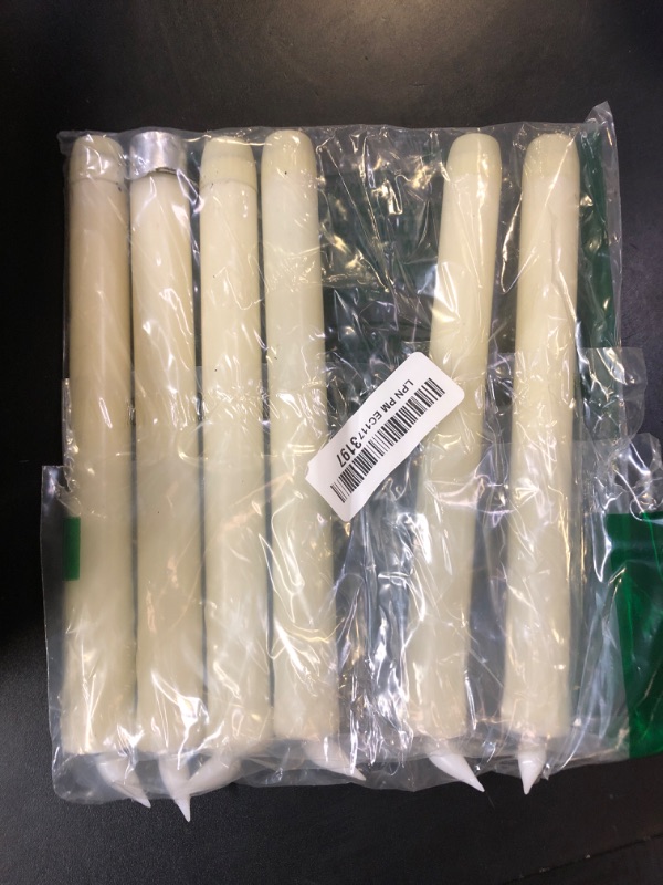 Photo 1 of Homemory Real Wax LED Flameless Taper Candles with Remote Timer, 9.6 Inches Ivory Fake Candlesticks, Dripless Battery Operated Window Candle with 3D Flickering Flame for Fireplace Xmas Halloween