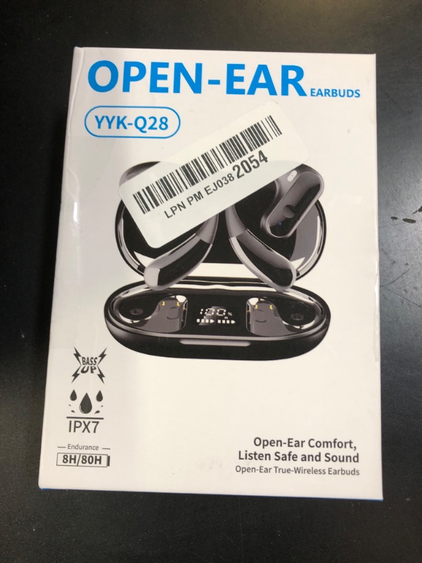 Photo 1 of Open Ear Bluetooth 5.4 Headphones, 40Hrs Sport Earbuds, Stereo Deep Bass Sports Ear Buds Built in Mic, LED Display Charging Case, IPX7 Waterproof Earphones with Earhooks for Workout Running, Black