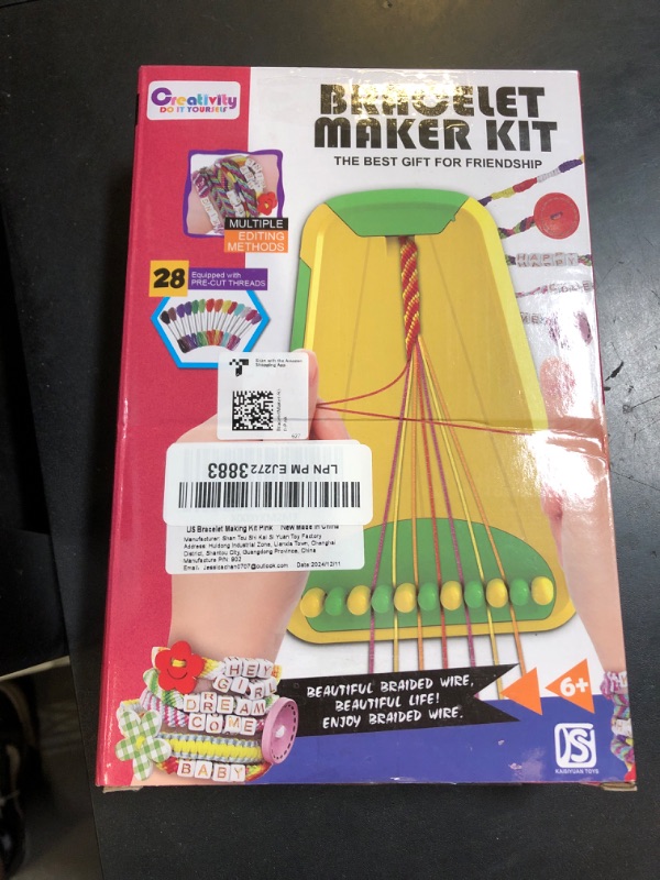 Photo 1 of Arts and Crafts for Kids Ages 8-12,Friendship Bracelet Making Kit for Girl,Kids Jewelry Making Kit with 28 Pre-Cut Threads,Christmas Birthday Gifts for Ages 6 7 8 9 10 11 12 Year Old Pink