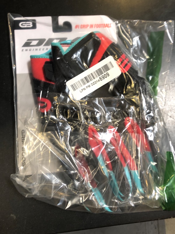 Photo 1 of Grip Boost DNA 2.0 Football Gloves with Engineered Stick - Adult Sizes (Black Grip Tok, Medium)