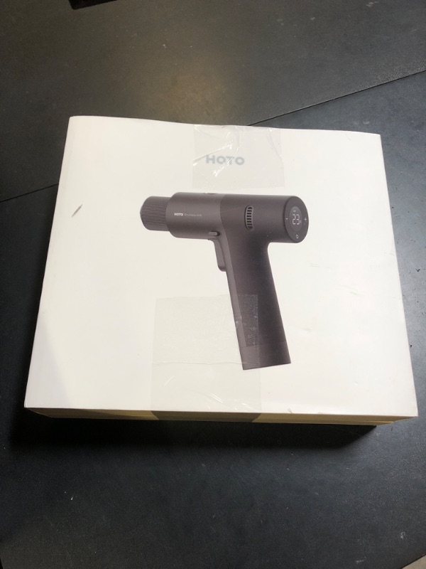 Photo 1 of HOTO Cordless Brushless Drill 12V, LED Display Screen, 30 Precision Gears, 2 Working Modes, 2000mAh Battery, 266 In-lbs (30N·m) Torque, 3/8 Inch Keyless Chuck, 1400RPM, 10 x Bits, 8 x Drill Bits