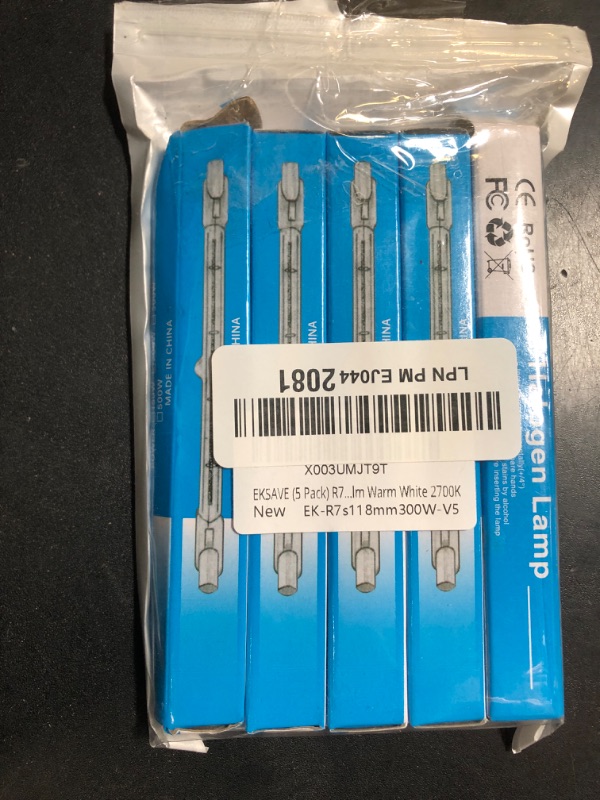 Photo 1 of (5 Pack) R7S Halogen 118mm 300W 120V Dimmable Tungsten J118 T3 J Type Halogen Light Bulbs Double Ended Floodlight Bulb for Work, Security, Landscape Lights, Floor Lamps 4000lm Warm White 2700K
