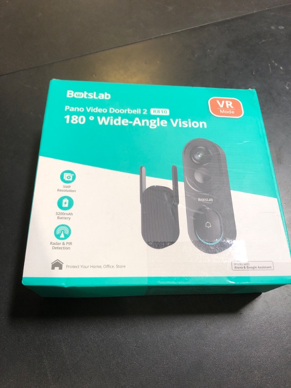 Photo 1 of BOTSLAB Doorbell Camera Wireless, 180° Panoramic View, No Monthly Fee, 1:1 Head to Toe, 5MP Video Doorbell Battery, 2.4GHz Wi-Fi