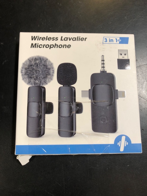 Photo 1 of 4 in 1 Mini Wireless Lavalier Microphone for All Devices (iOS, Andriod, Camera, PC) - Noise Reduction Lapel Mic for Recording, Clip on Mic, Omni Lav Mic for Video Recording, Tiktok, Youtube, Vlog