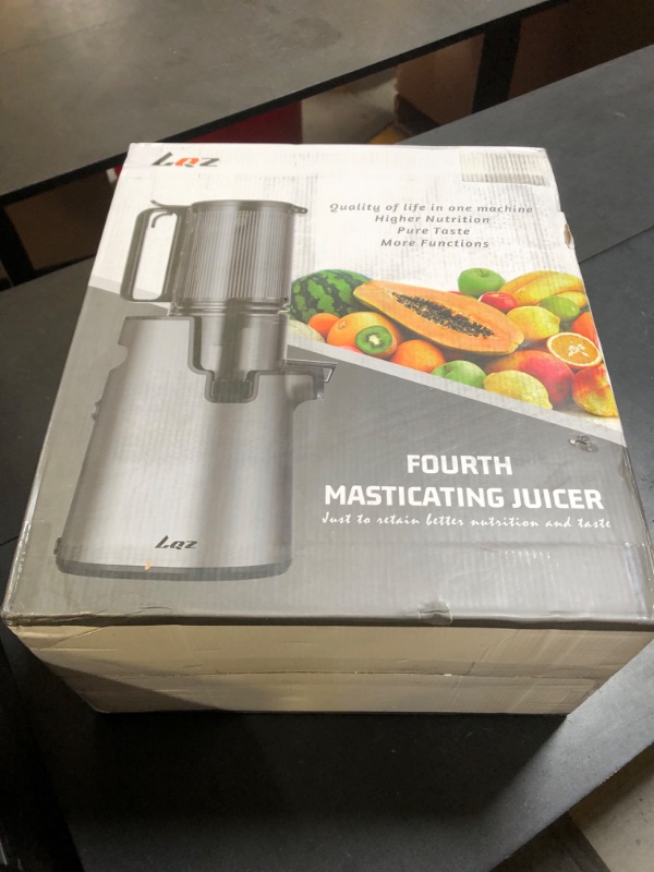 Photo 1 of Cold Press Juicer, Masticating Juicer with 5.4" Wide Feed Chute, 350w Slow Juicer Machines Fit Whole Vegetables and Fruits with High Juice Yield, Easy to Clean (Black)