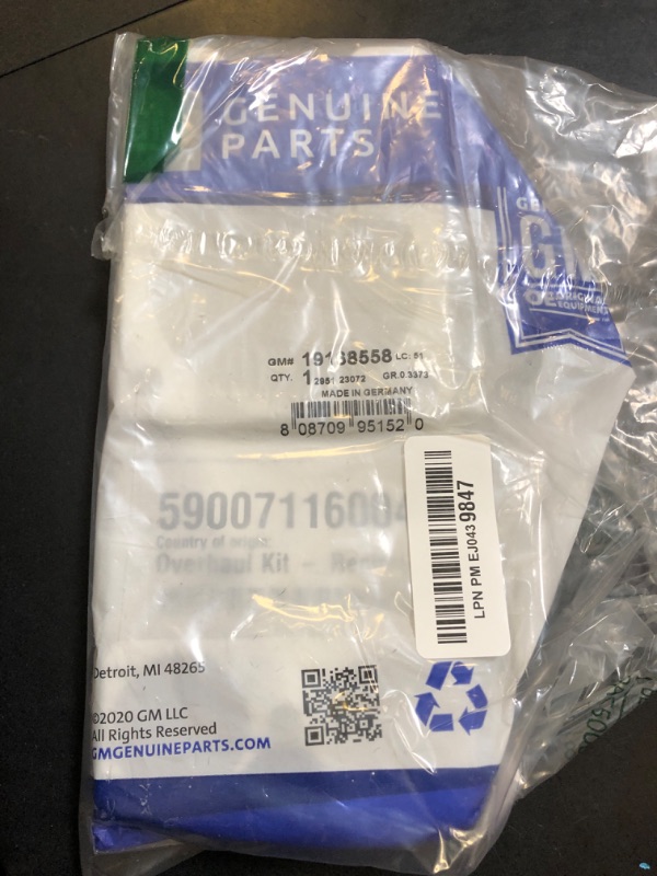 Photo 1 of GM Genuine Parts 19168558 Turbocharger Bypass Valve Kit
