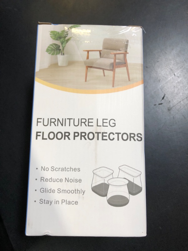 Photo 1 of 24 Pcs Chair Leg Floor Protectors for Hardwood Floors Silicone Covers to Protect Wood Tile Floors Felt Pads Furniture Leg Caps Non Slip Reduce Noise (Fit:1.3"-2")
