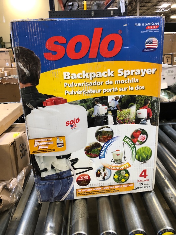Photo 1 of SOLO 475-B BACKPACK SPRAYER, 4 GALLON, DIAPHRAGM - BLEACH RESISTANT
